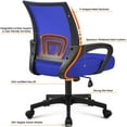 thumbnail image 4 of Yaheetech Mid-Back Mesh Office Chair with Rolling Wheels and Adjustable Height, Blue, 4 of 6