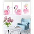 thumbnail image 3 of Pink Flamingo Canvas Prints Animal Painting Artwork Picture Home Wall Art Decor for Living Room Bedroom Bathroom Walls Decoration Tropical Vintage Room Decor Poster Unframed, 3 of 6