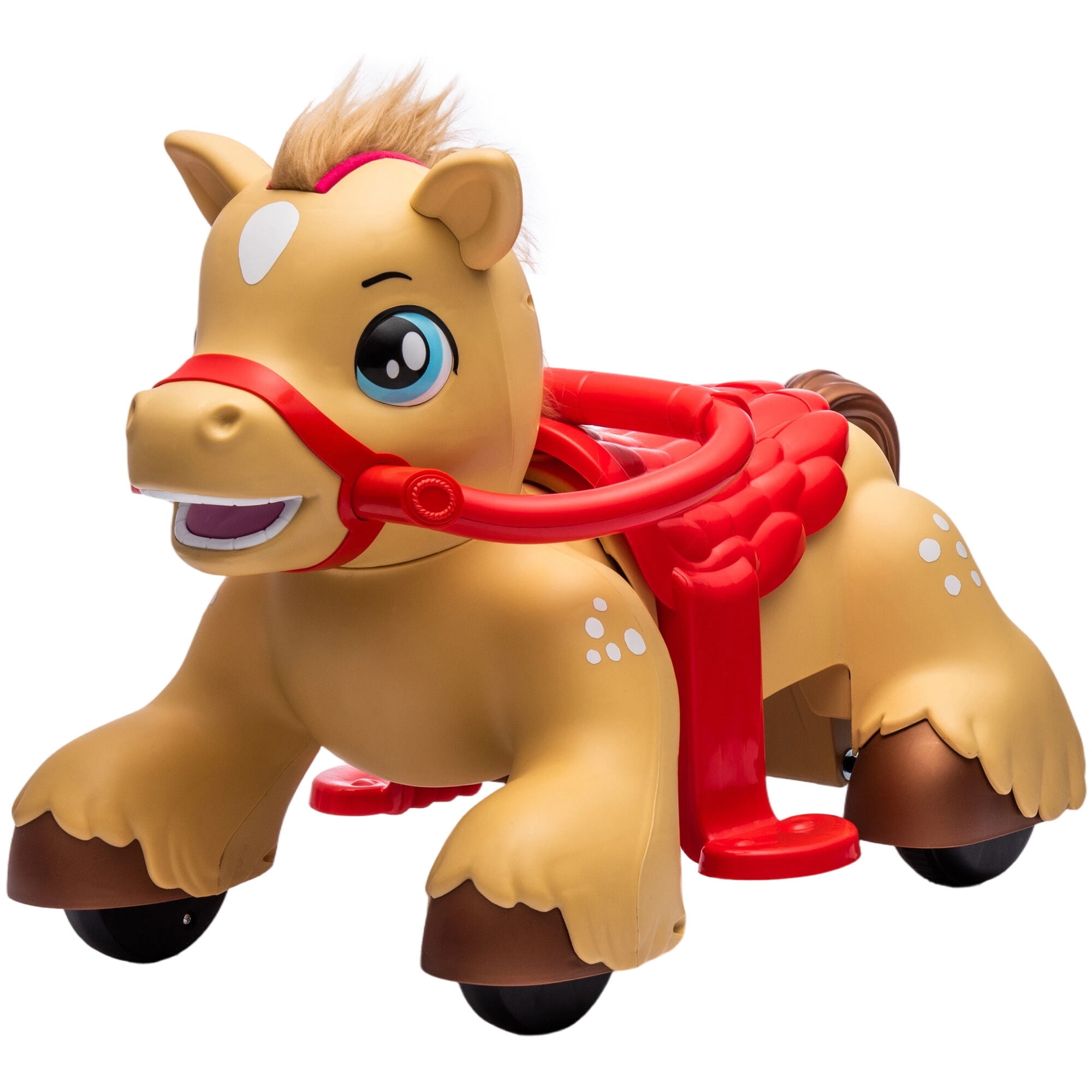 Kids Rocker, Rocking Horse Kids Ride On Toy, Brown Baby Rocker,Hdpe,Steel Toddler Rocking Chair, Toys Rockers Rocking Horse Kids Ride On Toy