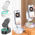 thumbnail image 1 of Wireless Induction Audio Bluetooth Speaker 5in1 Phone Holder Emergency Rechargeable (3000mAh) with Colorful Ambient Light 300° Foldable,Cellphone Stand with Bluetooth Speaker with Non-slip Base, 1 of 9