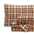 thumbnail image 1 of Juego de Sábanas de Lujo Bare Home 100 % Algodón Doble Bolsillo Profundo 3 Piezas Cuadros Rojos, 1 of 7