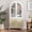 White, variant on MAYEERTY 63" Black Arch Cabinet with Glass Doors, for Living Room Entryway