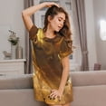 thumbnail image 3 of Naloa Golden Pig Cloud Fantasy Print Women Nightgowns,Womens Loungewear,Short Sleeve Sleepwear,Comfy Ladies Nightdress, 3 of 6