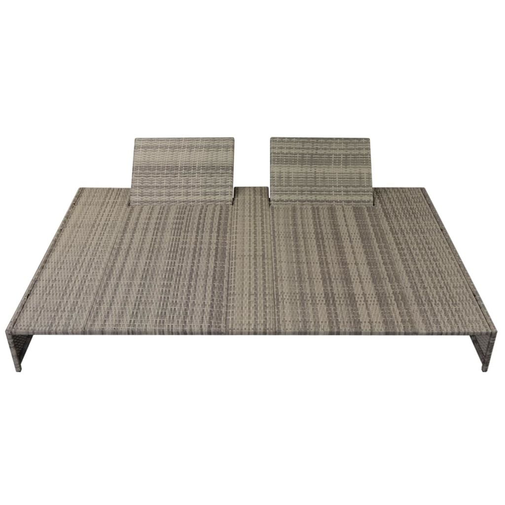 Double Sun Lounger with Cushion, Sun Lounger for Sunbathing