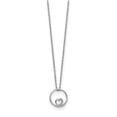 thumbnail image 2 of 14K White Gold Cable Necklace with Pendants Chain Circle and Heart 18 inch 11 mm, 2 of 2