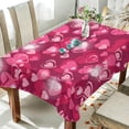 thumbnail image 3 of Coolnut Cute Pink Love Heart Rectangle Tablecloth,Valentine's Day Mother's Day Kitchen Decoration Dinner Rectangular Table Cover for Party Holiday Hotel BBQ-Machine Washable 54x72In, 3 of 7