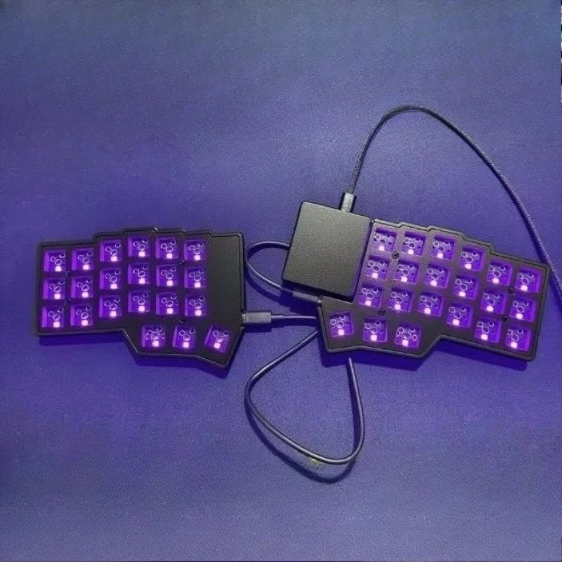 Corne V4.1 Procyon Split Keyboard Kit Square Touchpad Custom RGB VIA with Mouse Knob Hot Swappable Mechanical Keyboard Kit, Wired Single Mode MX Switch, FDM Printed Shell Split Keyboard