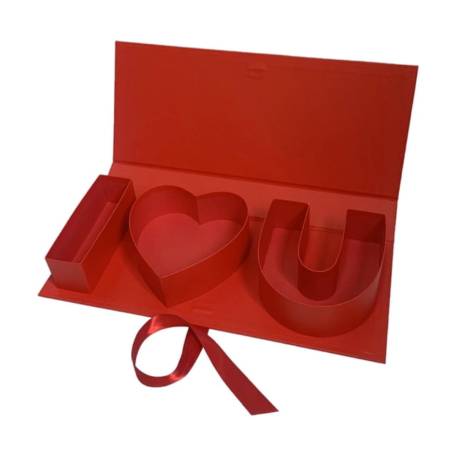 bedienty Fillable Letters Candy Wedding Backdrop Mom Flower Day Box Gift Empty Mother Red 45.6x19.5x6.8cm