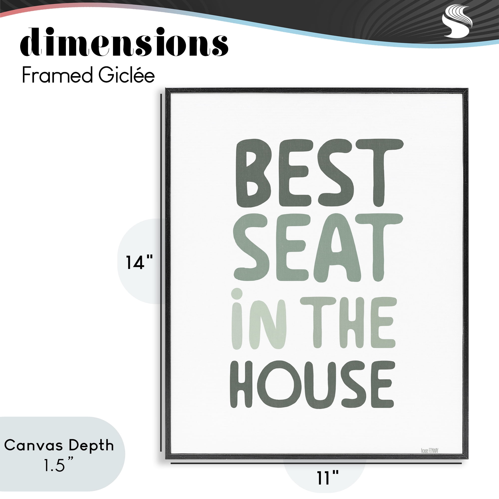 Stupell Industries Green Best Seat in House Black Framed Giclee Art, design by House Fenway