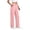 A_ Pink, variant on Nhthy Women's Summer Linen Loose Pants Straight Leg Trousers Button Elastic Waist Pockets Purple XXL
