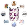 thumbnail image 2 of purple Eggplant slices Laundry Basket, Laundry Hamper Waterproof Laundry Bag Clothes Hamper Laundry Bin with Handles for Bedroom, Living Room, Kids Room-#, 2 of 5
