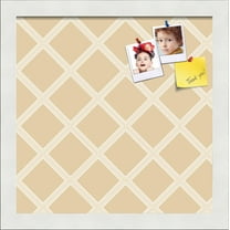 PinPix 12x12 Custom Cork Bulletin Board Diamond Modern Pattern Beige Poster Board Has a Fabric Style Canvas Finish, Framed in Diamond Modern Pattern Beige, by ArtToFrames (PinPix-1800)