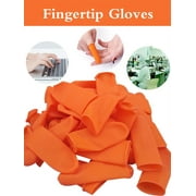 TureClos 100pcs Non-slip Fingertip Gloves Latex Hemp Orange Waterproof Breathable Anti-static Fingertip Gloves