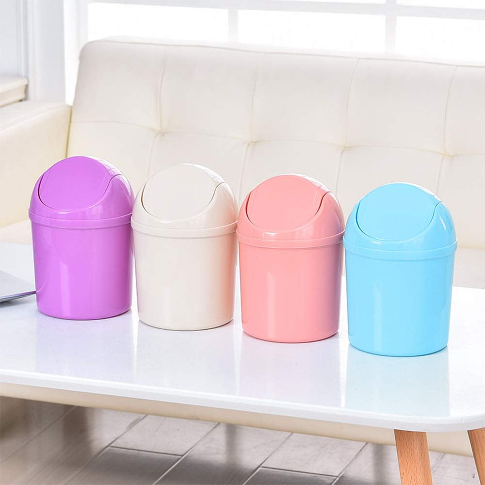 SITAKE 2 Pcs Plastic Mini Wastebasket Trash Can with 120 Trash