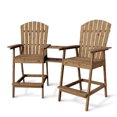 thumbnail image 1 of Chaises de Bar Adirondack, Ensemble de 2 – Tabourets Hauts d'Extérieur en Poly Recyclé Résistant aux Intempéries avec Dossier Haut, Plateau de Raccord, Sièges de Hauteur de Bar pour Terrasse, Balcon, Décor de Jardin Arrière, 1 of 8