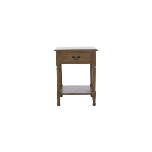 Accent Table 1 Drawer Brown Wood Side Table Modern Classic Decor Living Room Bedroom