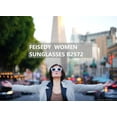thumbnail image 3 of FEISEDY Retro Oversized Square Horn Sunglasses Semi Cat Eye Butterfly Glass Big Thick Bold Frame B2572, 3 of 13