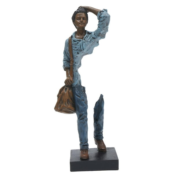 Figura creativa Estatua Resina Escultura Humana Colecciones Amigo Regalo Decorativo Azul