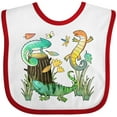 thumbnail image 3 of Inktastic Cute Lizards Hanging out Boys or Girls Baby Bib, 3 of 4