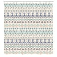 thumbnail image 2 of Ambesonne Geometric Shower Curtain, Aztec Motifs Squares, 69"Wx84"L, Mint Dark Blue Peach, 2 of 4