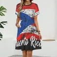 thumbnail image 2 of Puerto Rico Short Sleeve Dress Women Summer Evening Dresses Ladies Sundress, 2 of 7