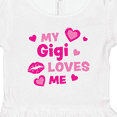 thumbnail image 4 of Inktastic Valentine's Day My Gigi Loves Me Hearts and Lips Girls Toddler Dress, 4 of 5