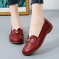 thumbnail image 3 of Women's Casual Loafers Slip On Leather Shoes Lightweight Casual Walking Shoes Female Moccasins Classic Penny Loafer Flats Boat Shoes, 3 of 8