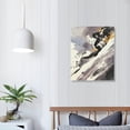thumbnail image 3 of COMIO Black and White Canvas Art Wall Decor for Bedroom Framed Abstract Gold Gray Print Painting Modern Artwork 12x16, 3 of 4