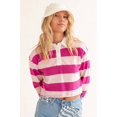 thumbnail image 2 of Ragstock Pink Striped Cropped Rugby Polo, 2 of 4