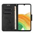 thumbnail image 4 of Allytech Galaxy A34 5G Wallet Case,  PU Leather Butterfly Embossed Flip Folio Stand Protective Shockproof Cards Holder Hand Wrist Bumper Phone Case Cover for Samsung Galaxy A34 5G - Black, 4 of 7