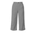 thumbnail image 7 of SOOMLON Flowy Capris for Women Plus Size Wide Leg Chino Pants Ruched Button Trousers Travel Vacation Clothes with Pockets, 7 of 7