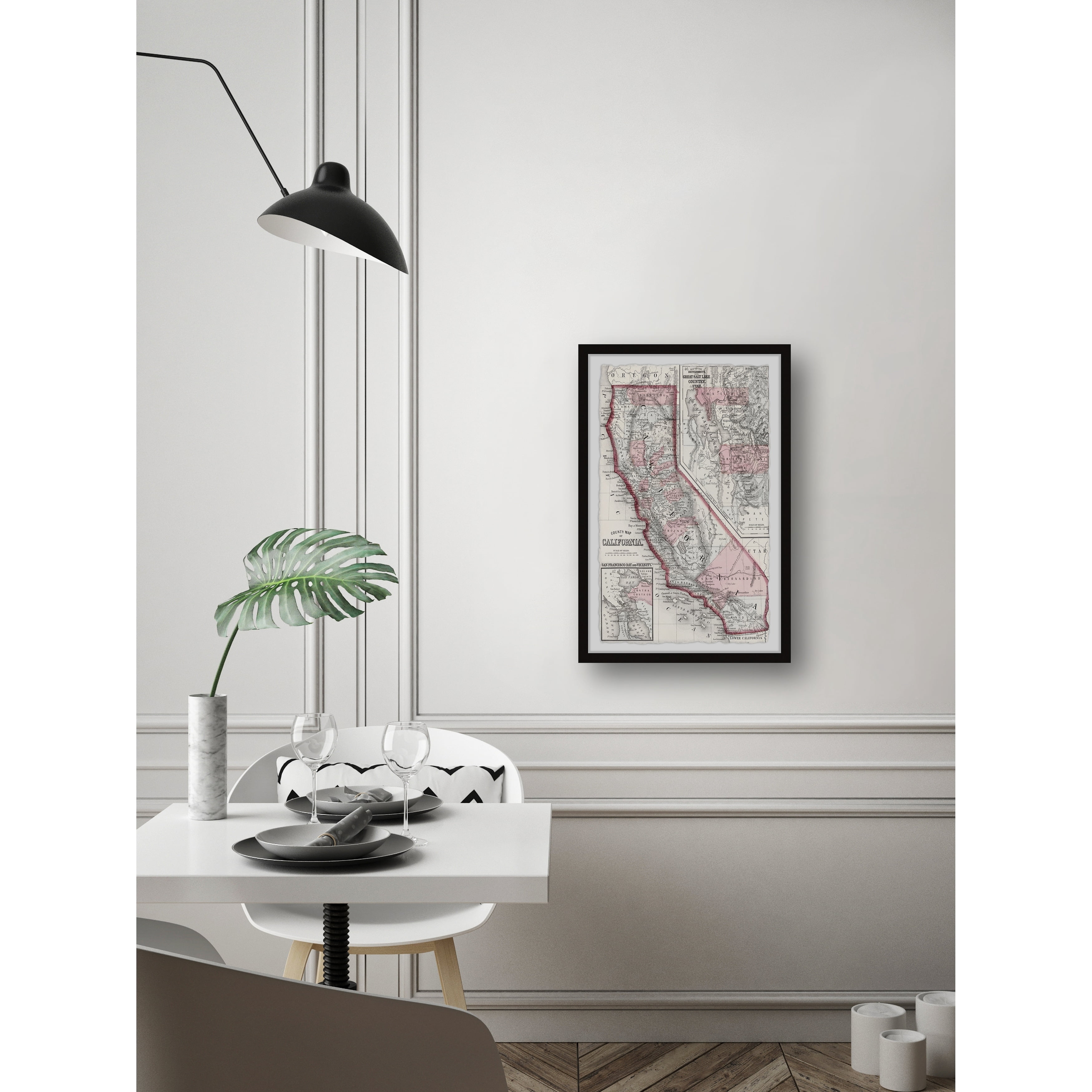 Marmont Hill Vintage Map of California Framed Wall Art