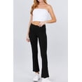 thumbnail image 4 of Women's Cotton Spandex Fold Over Waist Yoga Pants Full Length Flare Bottom Leggings, 4 of 5