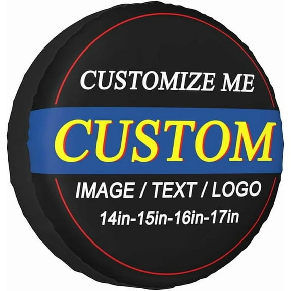 Custom Spare Tire Cover Personalized Wheel Tire Cover Add Your Own Photo Text Logo Waterproof Dust-Proof Spare Wheel Cover Protectors for Trailer Truck SUV Universal All Vehicles