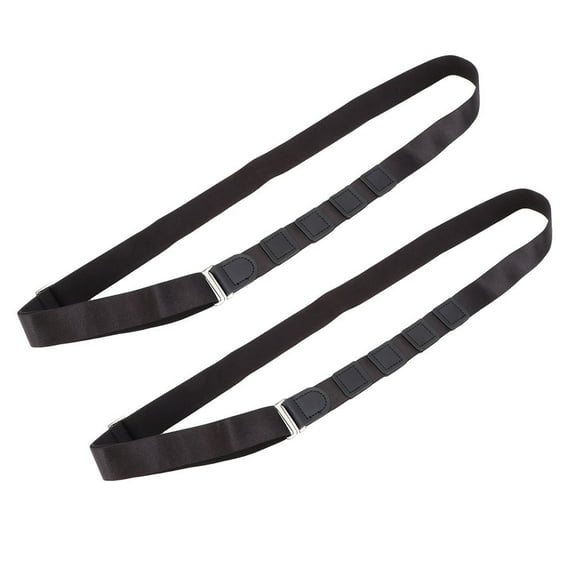 NICEXMAS 2Pcs Unisex Belt Shirt Stays for Men Non-Slip Adjustable Anti-Wrinkle Black Nylon Leather 11.8X0.98X47.2In