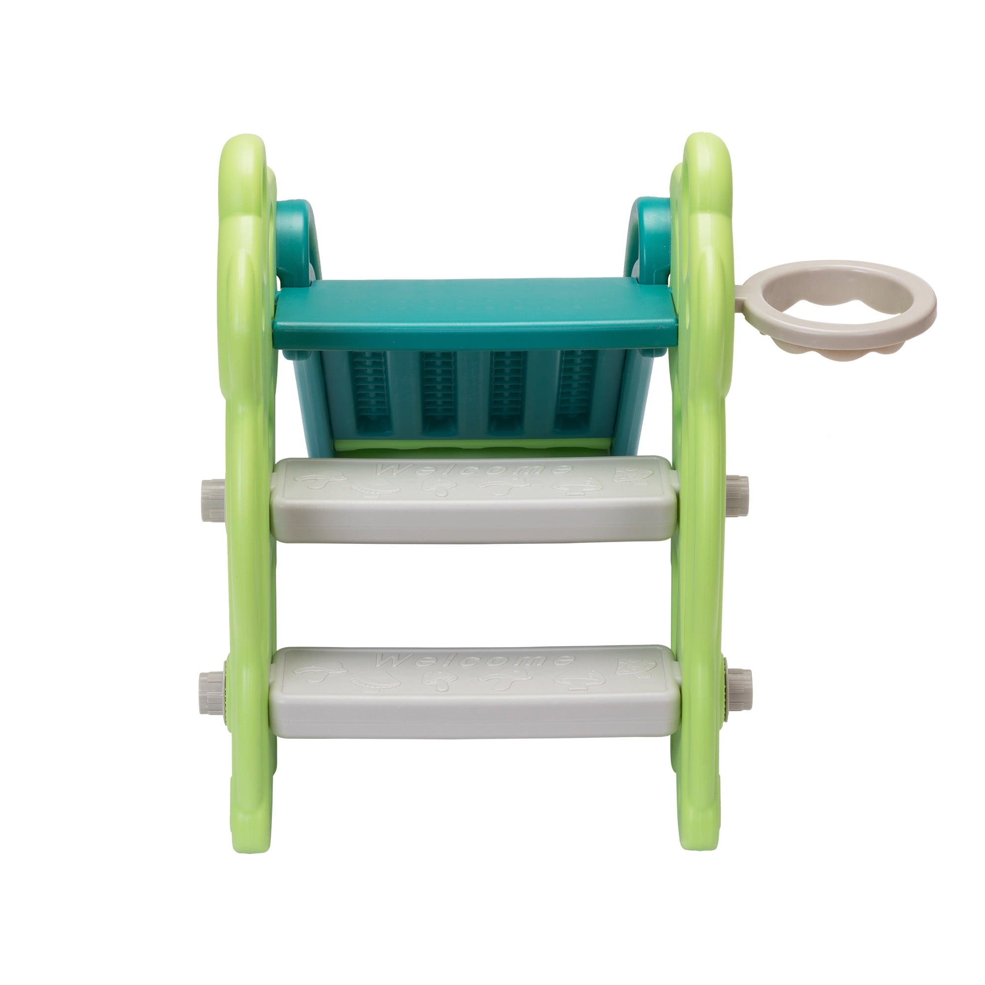 Kadyne 3 in 1 Toddler Slide Kids Slide, 42.9" Frogs Play Slide for Outdoor and Indoor, Play Slide with Basketball Hoop, Ball and Ladder, Green Kadyne 3 in 1 Toddler Slide Kids Slide, 42.9" Frogs Play Slide for Outdoor and Indoor, Play Slide with Basketball Hoop, Ball and Ladder, Green