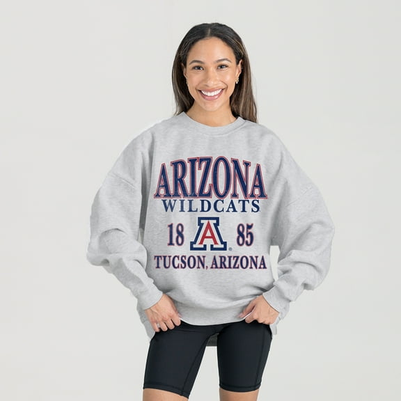Women's Gameday Couture Ash Arizona Wildcats Premium Fleece Pullover Sweatshirt