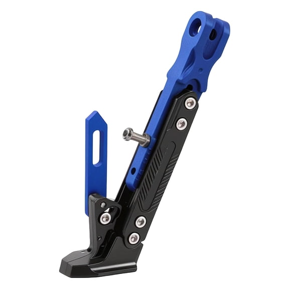 Motorcycle Kickstand, Adjustable Side Stand with 6-Level Height, CNC Aluminum Alloy Footrest Bracket for Most Motorcycles, Modified Parking Kick Stand for Outdoor Parking Stability