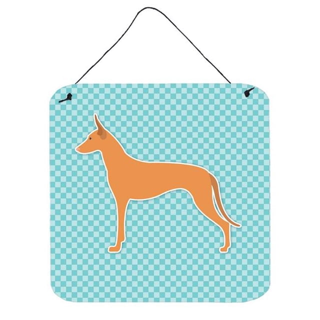 Pharaoh Hound Checkerboard Blue Wall or Door Hanging Prints