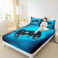 thumbnail image 4 of Manfei 3D Game Console Twin Sheet Sets, Modern Gamepad Lover Twin Fitted Sheet, Teens Kids Boys Girls Flat Sheet, Lightweight Room Decor, 3-Piece, 4 of 7