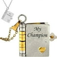 thumbnail image 2 of For Son - My Champion Book Necklace Openable Pages Engraved Letter Stainless Steel Necklace Engraved Hidden Message Necklace, 2 of 9