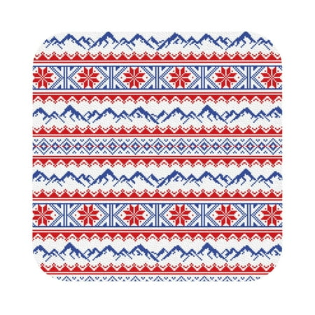 

Pofeuu red blue Snow Mountain Print Leather Coasters Set of 6 Round Cups Mugs Mat Pad for Home Kitchen Heat Resistant Drink Coasters Square