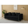 thumbnail image 3 of Hybition Velvet Sofa Modern Couch with Button-Tufted Metal Legs Black, 3 of 9