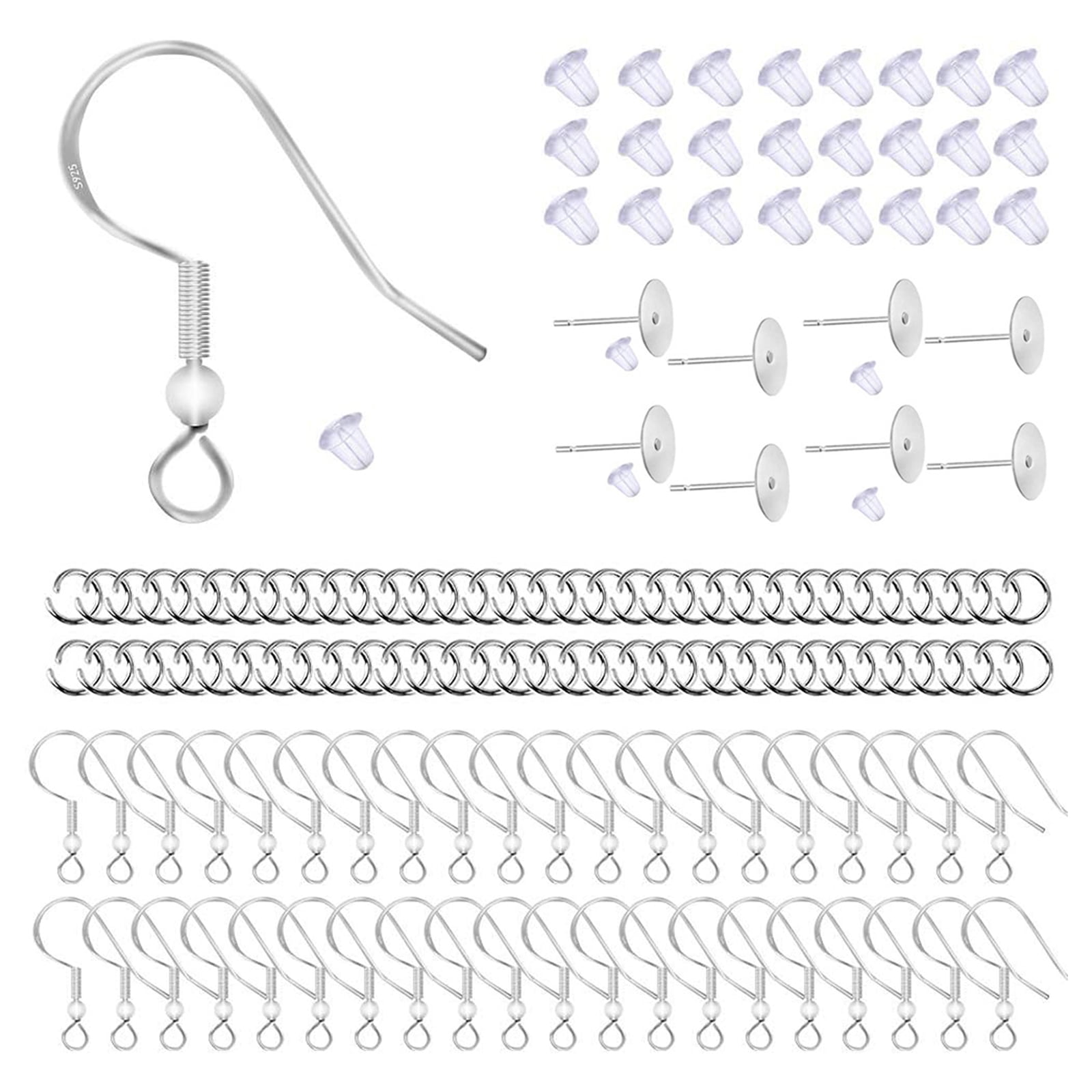 925 Sterling Silver Earring Hooks 200 PCS, Hypoallergenic Earring