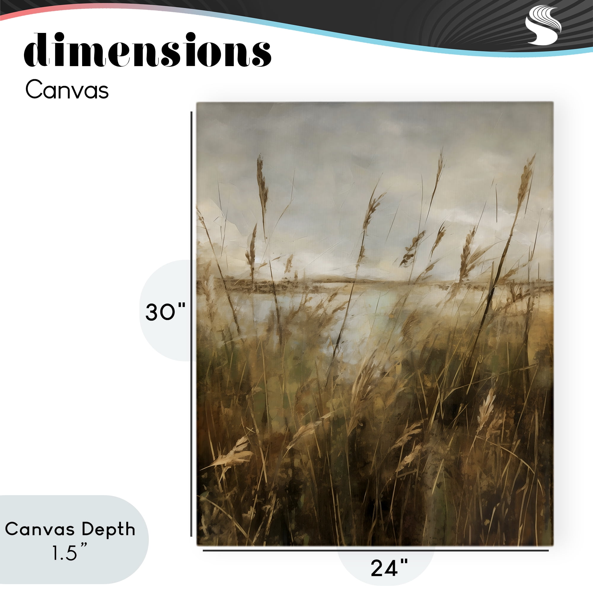 Stupell Industries Tall Grass Beside Quiet Lake Canvas Wall Art, design by Creative Studio