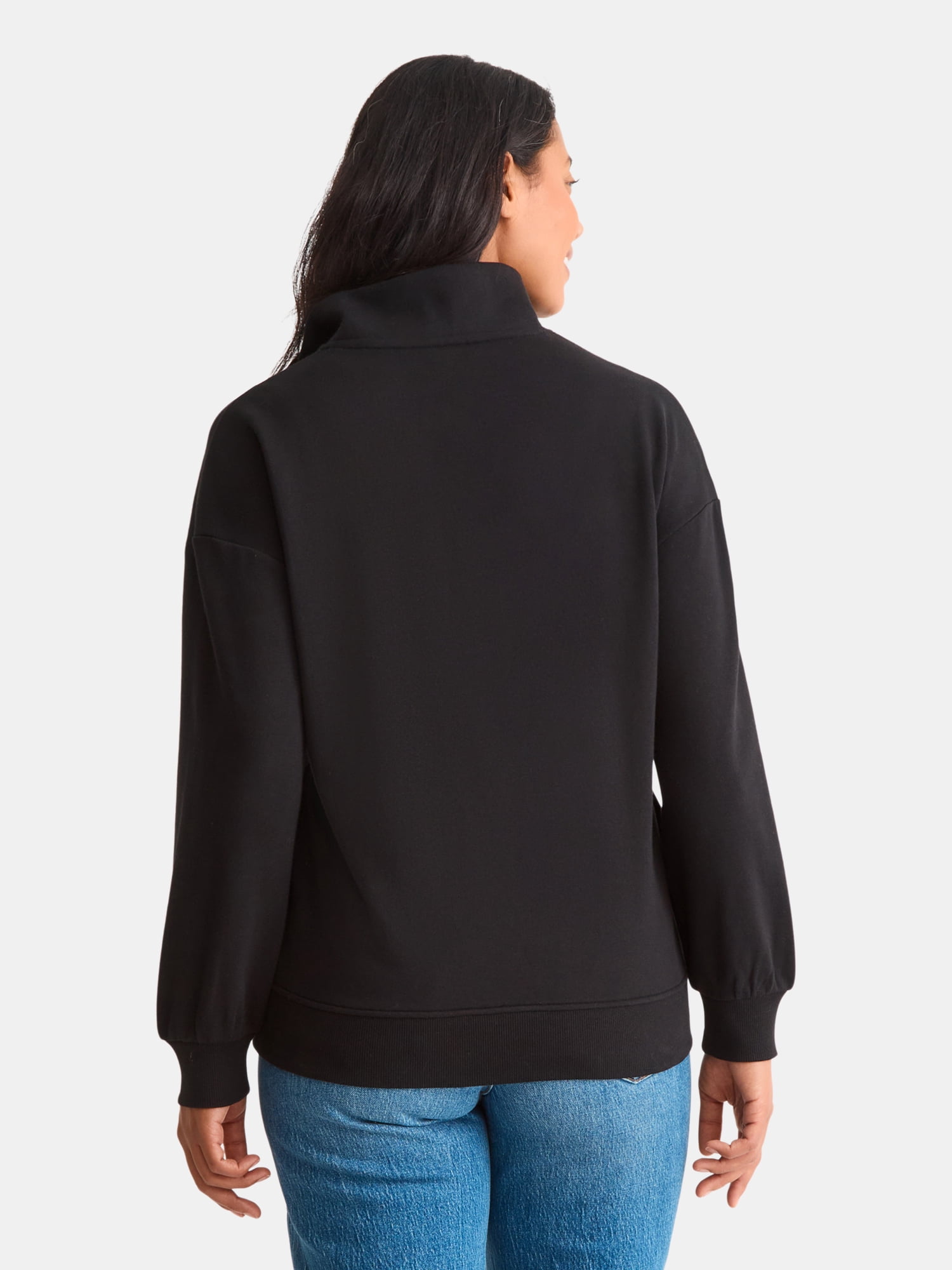 Time and Tru Women's Fashion Terry Snap Sweatshirt, Sizes XS-XXXL
