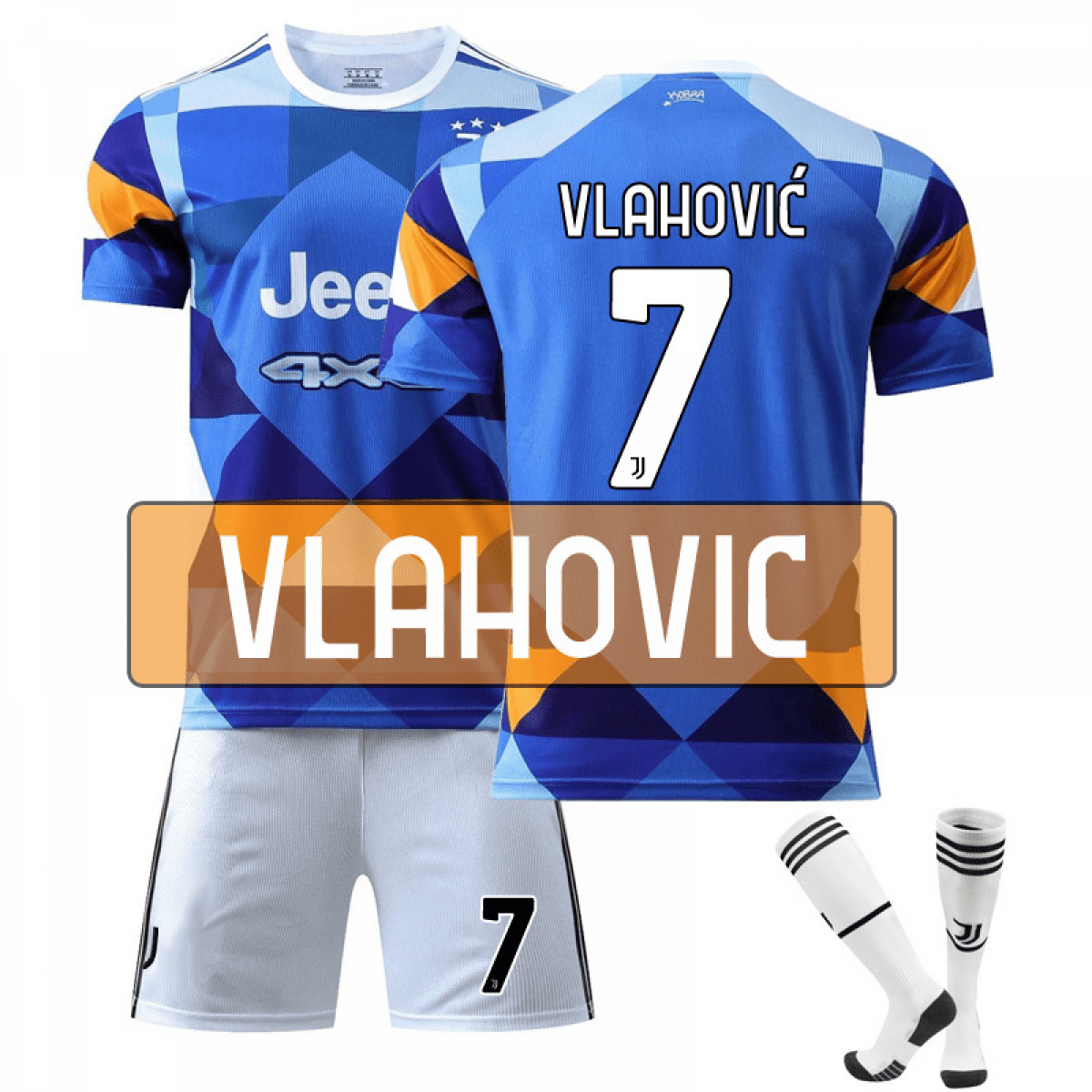 21/22 Juventus Three Away Blue Kids Adults Football Soccer Jersey