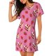 thumbnail image 2 of Fotbe Strawberry Cake Bata de Dormir para Mujer con Estampado, Camisón de Algodón de Manga Corta, Ropa de Dormir Casual, 2 of 6