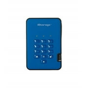 iStorage DISKASHUR2 4TB Portable Secure Encrypted Hard Drive Ocean Blue