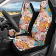 thumbnail image 2 of ZIATUBLE Beauty Hippie Flower High Bucket Seat Protector Stretchy Car Seat Cover for Front Seat Pack of 2 Interior Car Seat Covers Full Set for Women Automotive Accessories for SUV Sedan Van, 2 of 7